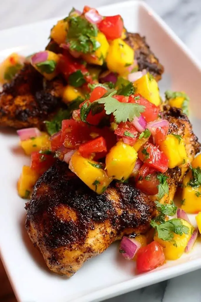 Grilled Chicken with Mango Watermelon Salsa Recipe