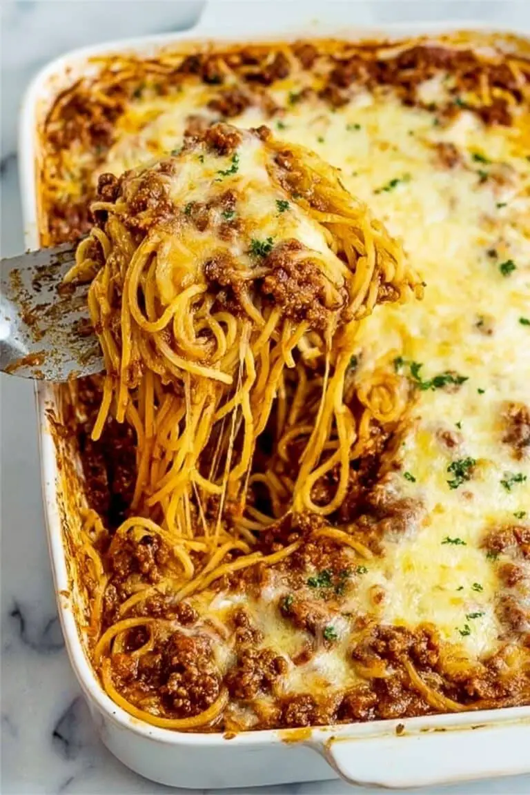 Cheesy Baked Spaghetti Recipe