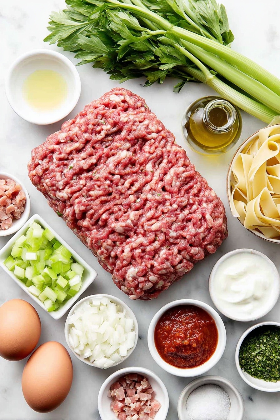 Flat lay of a medium finely diced onion, two peeled and finely diced carrots, two finely diced celery stalks, two cloves of minced garlic, a small white ceramic bowl of olive oil, a small white ceramic bowl of white wine, a small pile of finely diced pancetta, a portion of raw ground top sirloin beef, a small white ceramic bowl with tomato paste, a small white ceramic bowl of passata, a small white ceramic bowl of beef stock, a small white ceramic bowl of whole milk, a whole uncracked brown egg, a nest of fresh pappardelle pasta, a few sprigs of fresh Italian parsley, and a small heap of finely grated Parmesan Reggiano, all arranged with perfect symmetry on a clean white marble surface, soft natural light, photo taken with an iPhone, professional food photography style, fresh ingredients, white ceramic bowls, no bottles, no duplicates, no utensils, no packaging --ar 2:3 --v 7 --p m7354615311229779997 - Slow Cooker Pappardelle Bolognese, Italian slow cooker recipes, easy beef Bolognese, homemade pasta sauces, comfort food dinner ideas