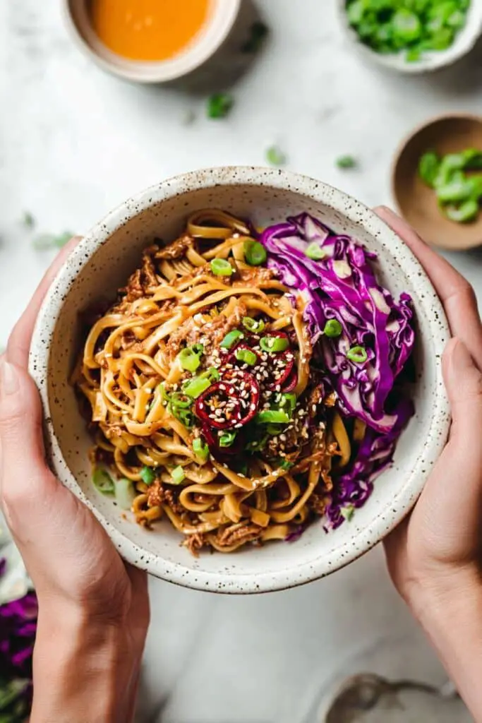 Thai Peanut Chicken Noodles Recipe