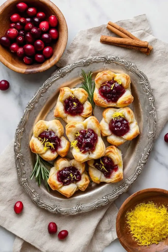 Cranberry Brie Puff Pastry Bites Recipe