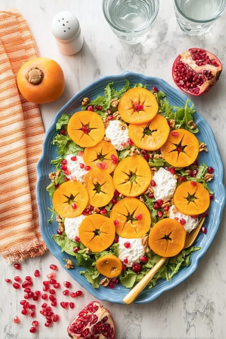 Persimmon Burrata Salad with Balsamic Dressing Recipe