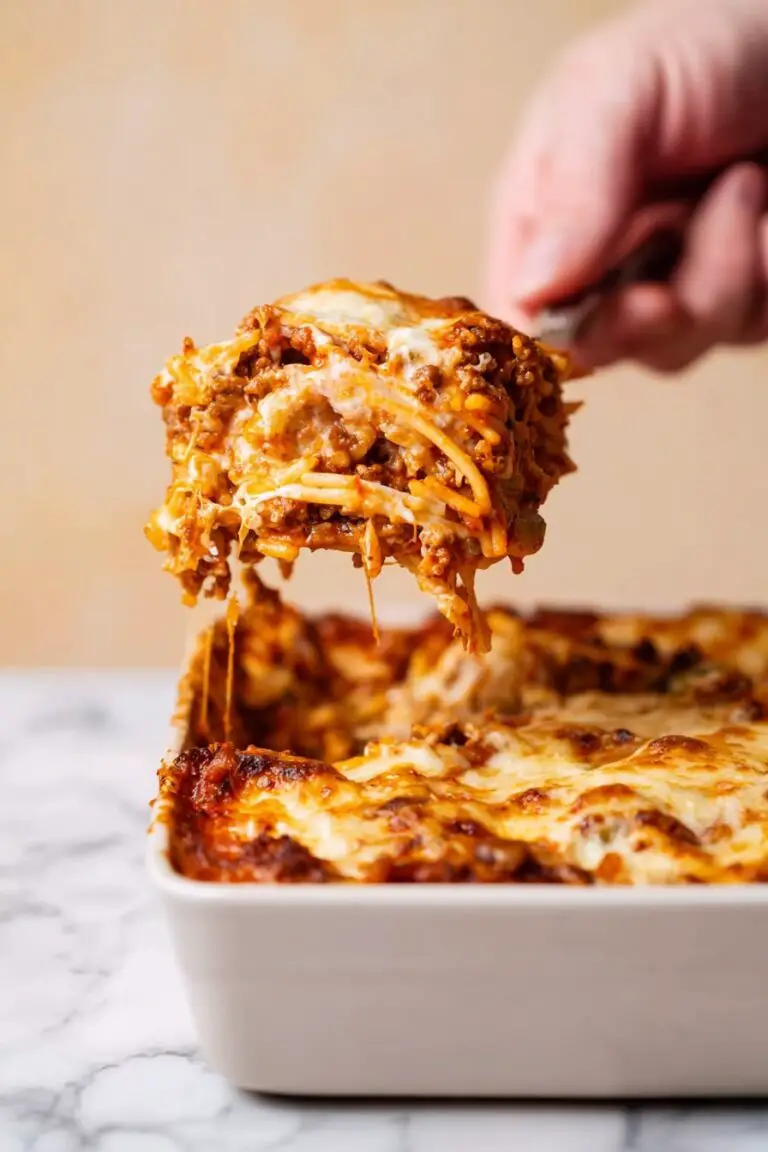 Baked Sausage Spaghetti Casserole Recipe