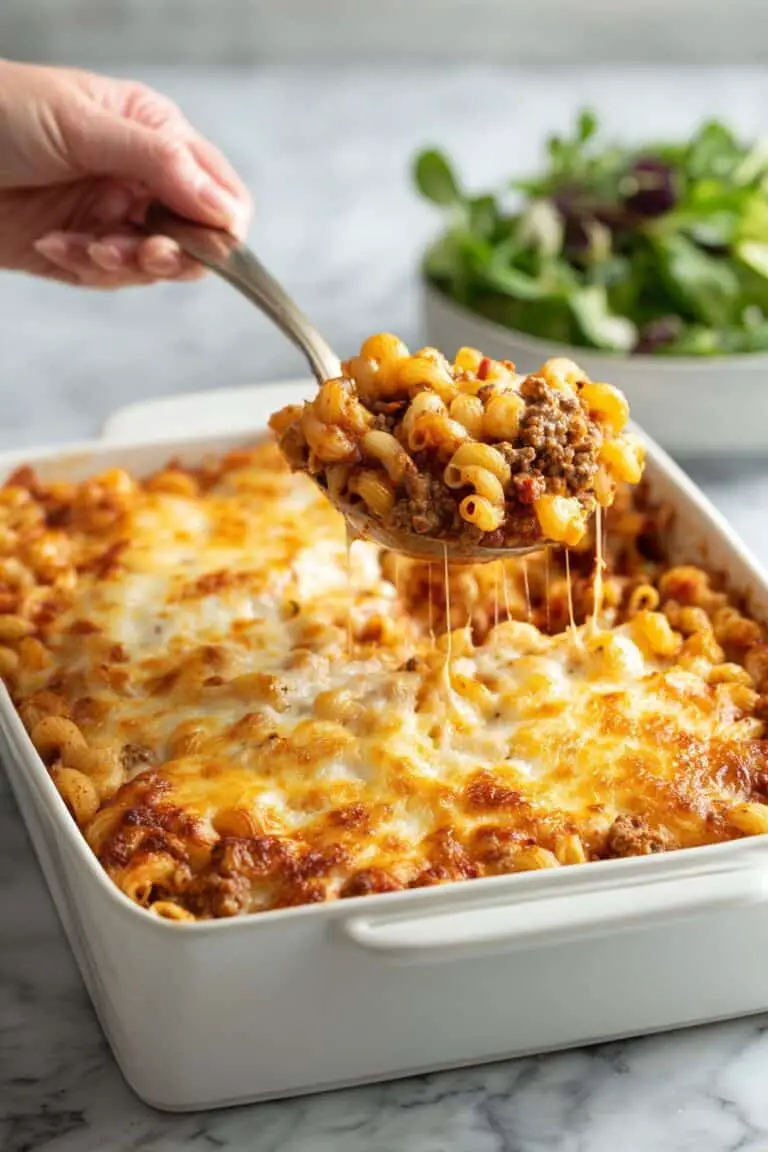 Beef Mushroom Johnny Marzetti Casserole Recipe