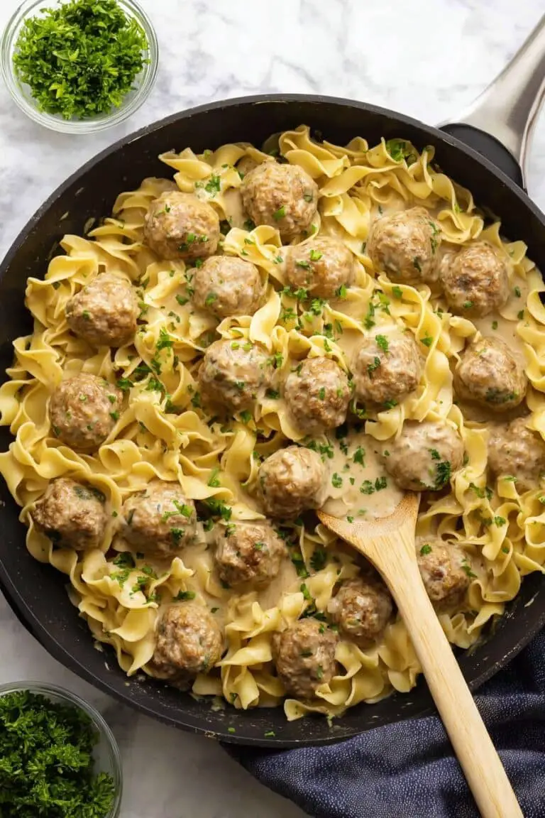 One-Pan Swedish Meatballs and Noodles Recipe