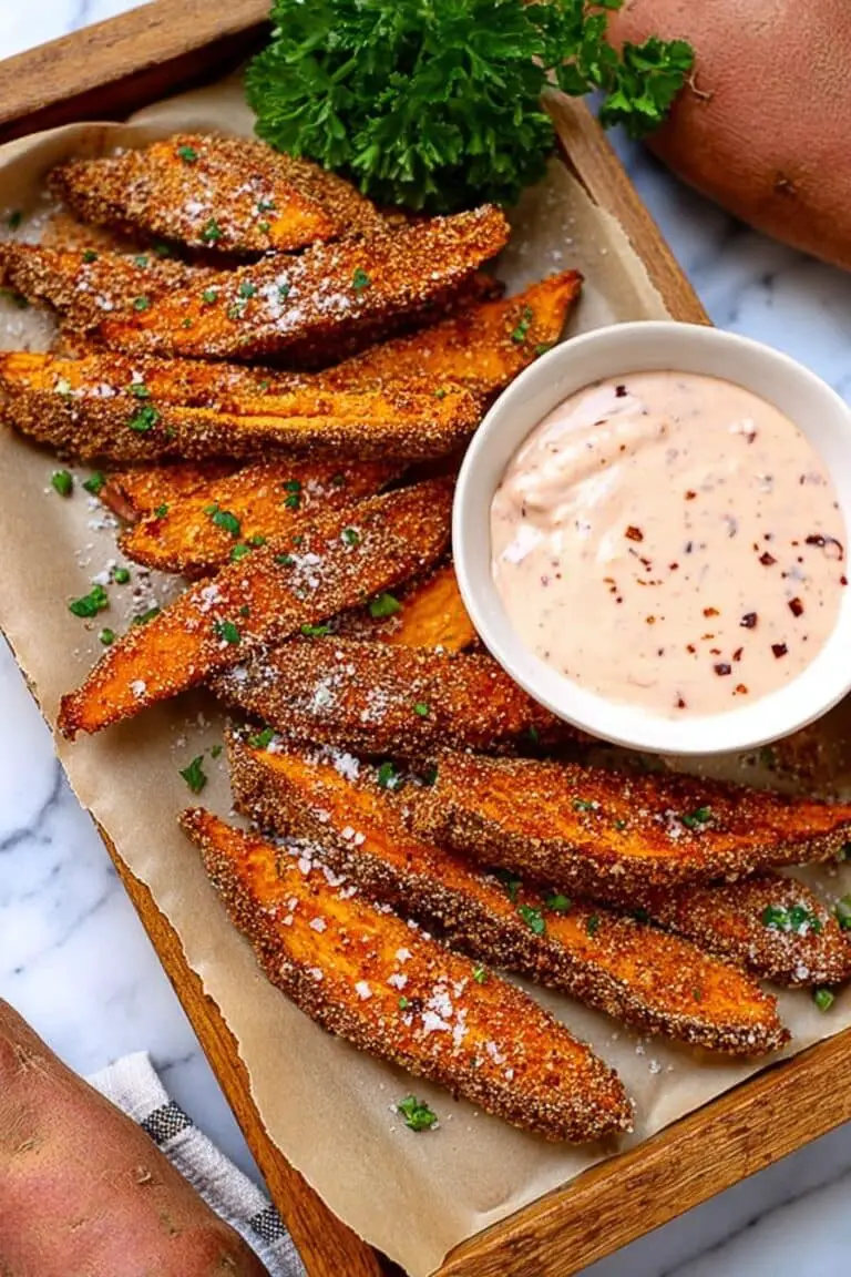 Garlic Parmesan Sweet Potato Wedges Recipe