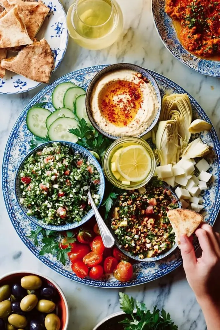 Middle Eastern Mezze Platter with Dips Recipe