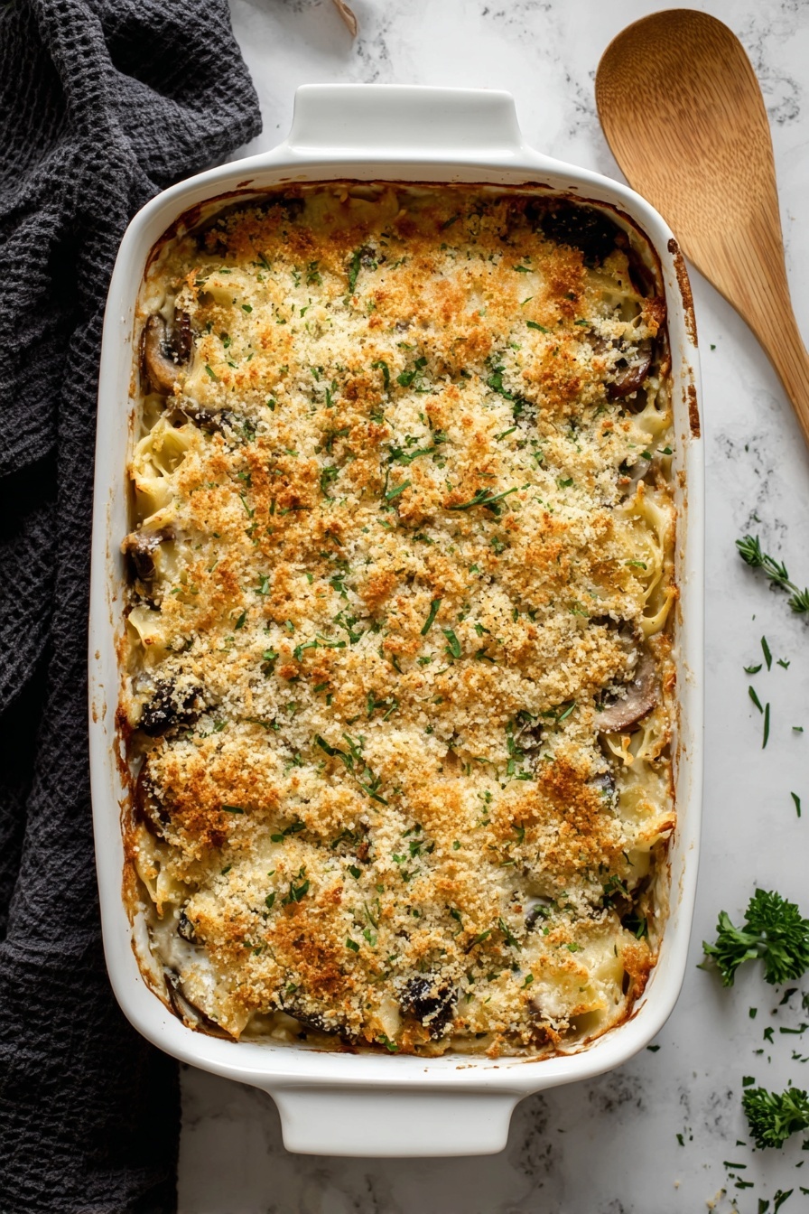 Creamy Mushroom Kale Pasta Bake Recipe