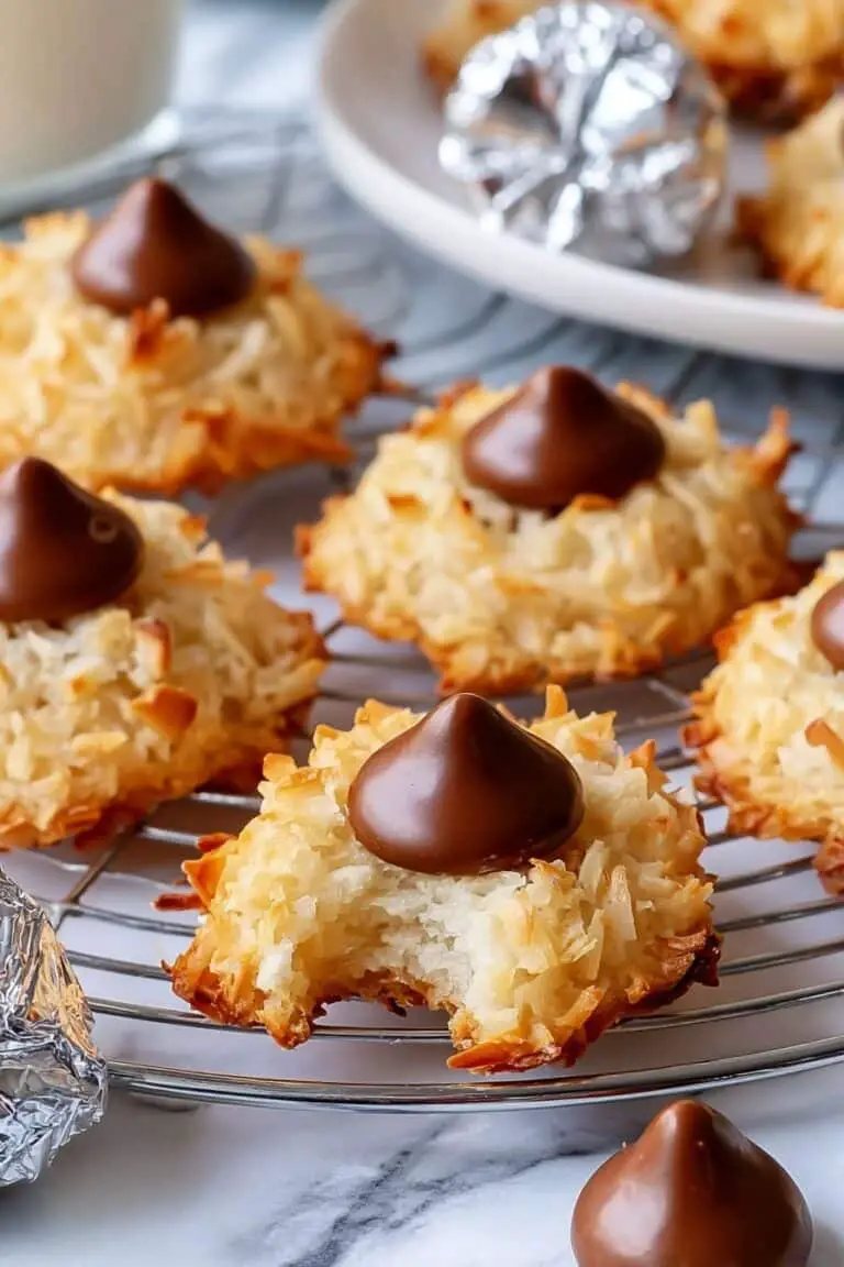 Coconut Macaroon Blossoms with Chocolate Kisses Recipe