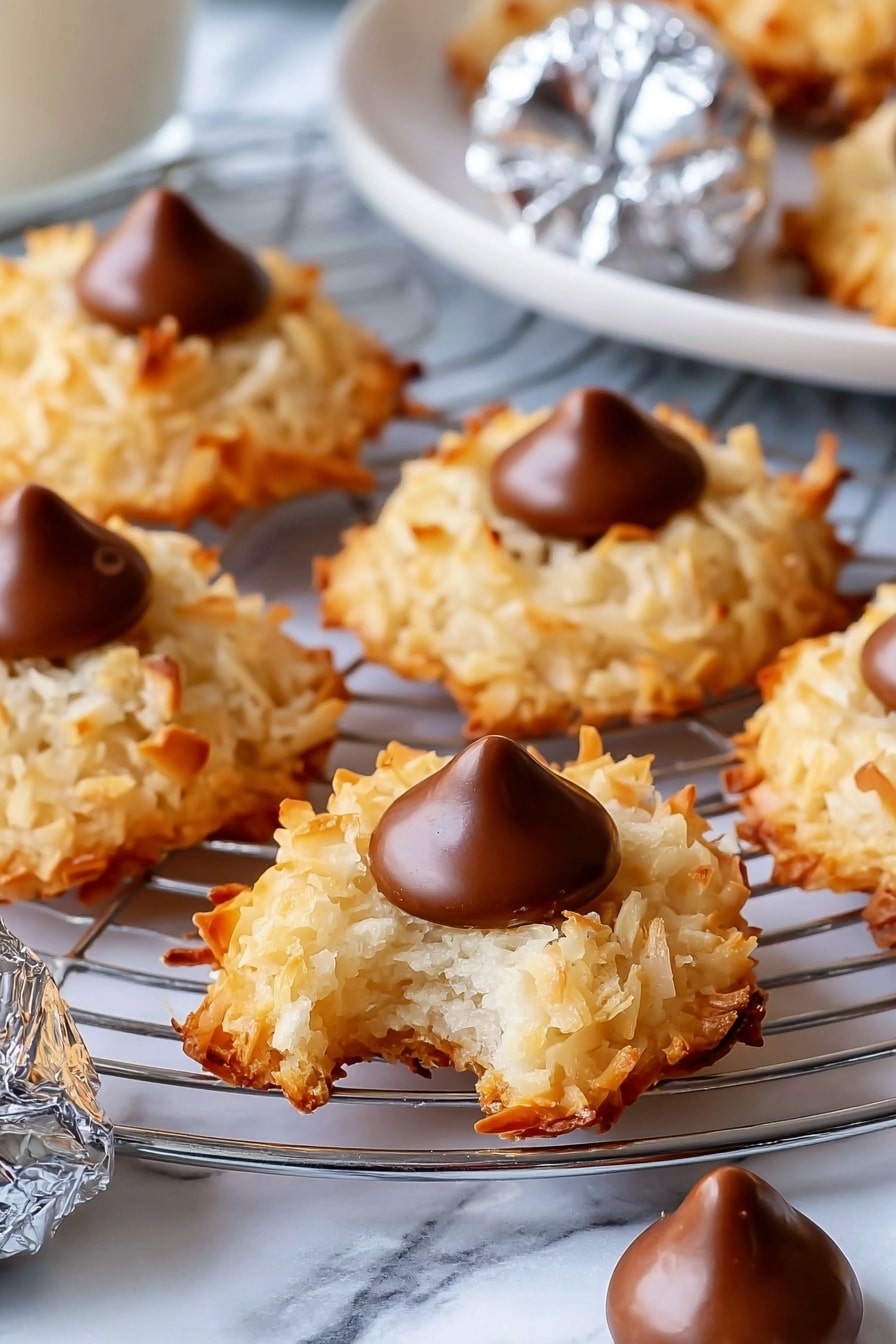 Coconut Macaroon Blossoms with Chocolate Kisses Recipe
