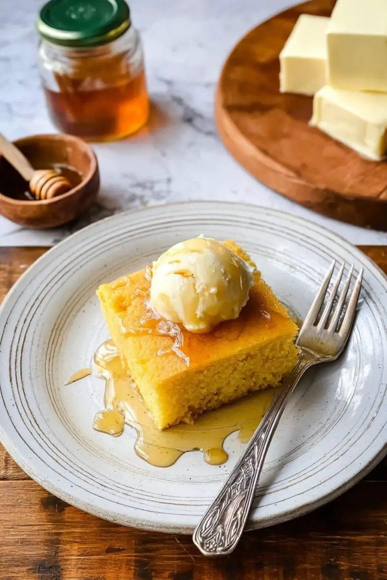 Moist Cornbread with Honey and Butter Recipe