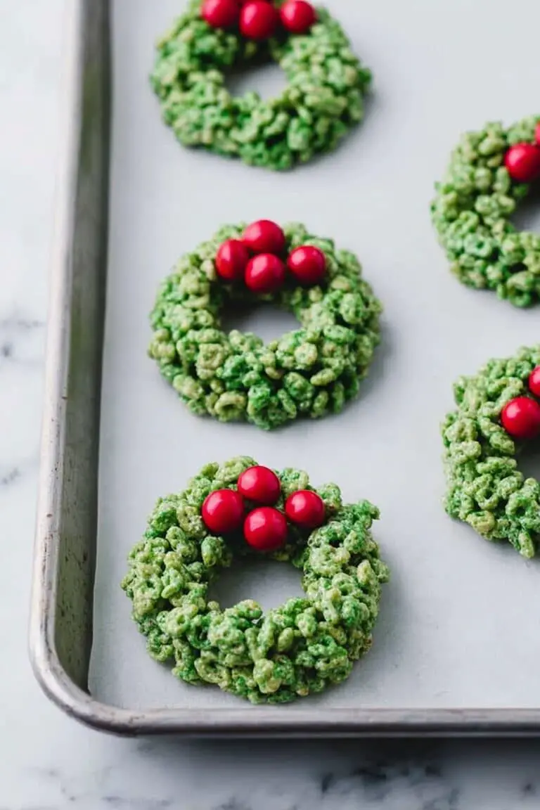 Green Marshmallow Cornflake Wreaths Recipe