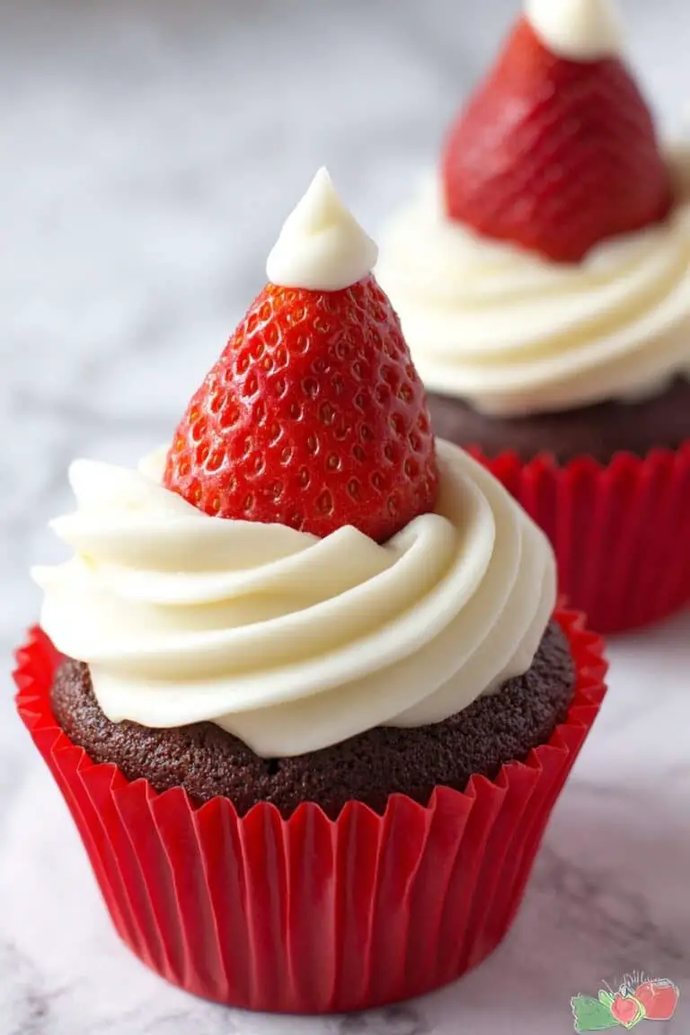 Strawberry Santa Hat Cupcakes Recipe