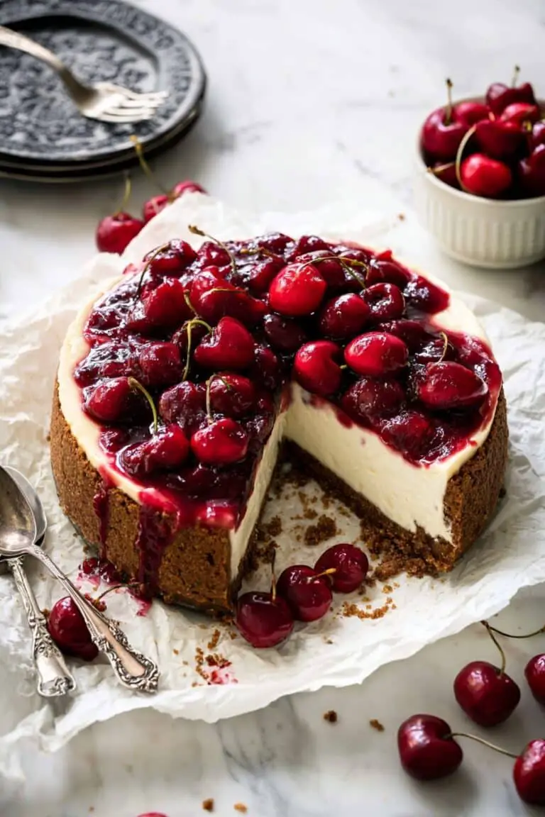 Cherry Biscoff Cheesecake Recipe