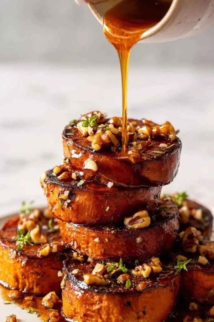 Slow-Roasted Sweet Potatoes with Maple Butter Pecan Recipe